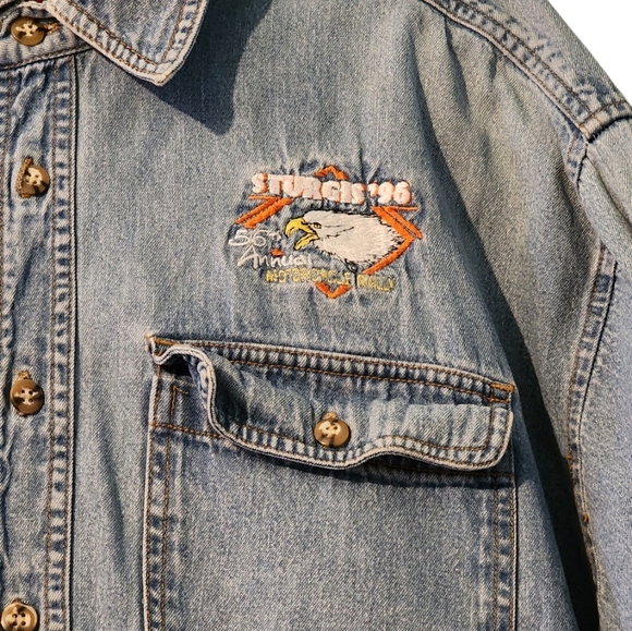 Sun Belt Denim Sturgis 96 Long Sleeve 56th Annual Motorcycle Rally Shirt - Picture 5 of 9